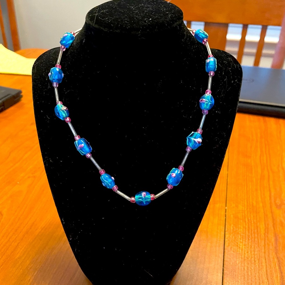 Handcrafted beaded necklace.